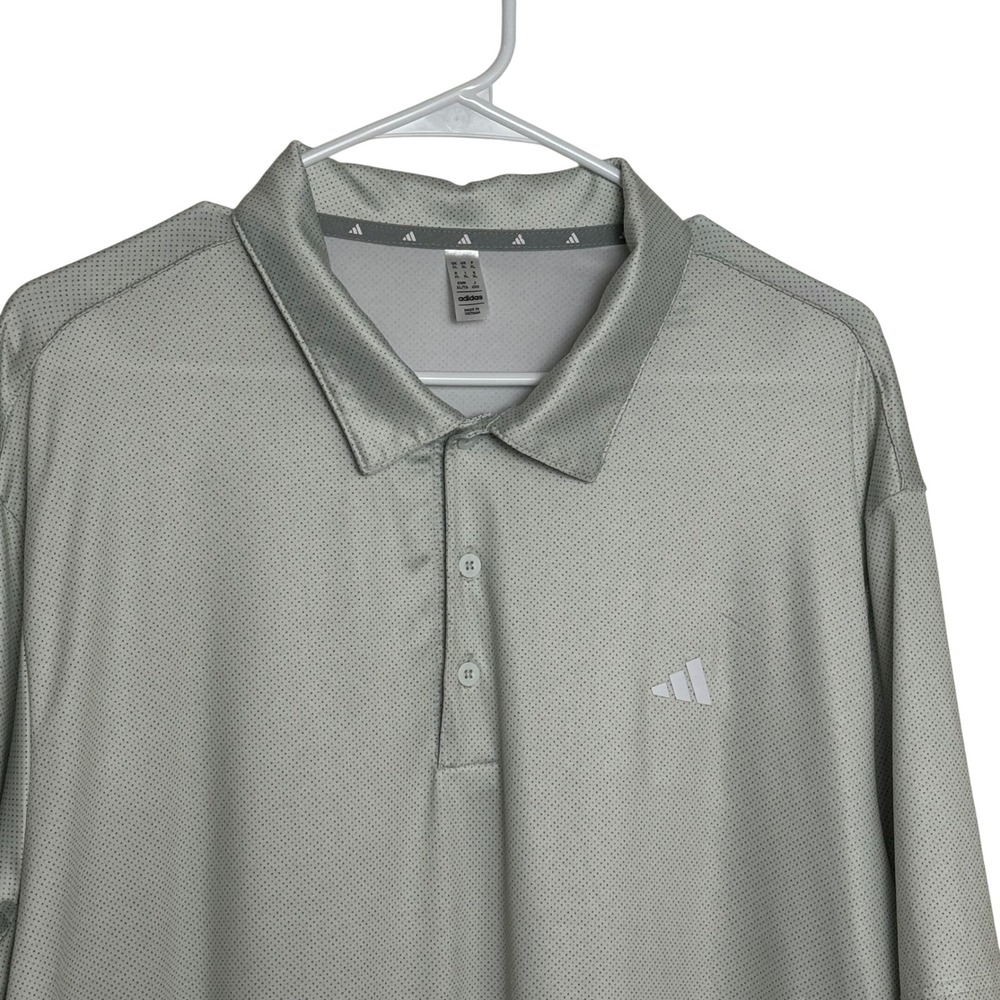 Adidas Mens Golf Polo Shirt Size XL Light Gray Short Sleeve‎ Performance